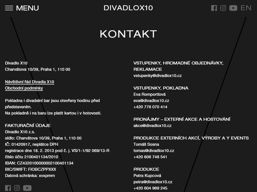 divadlo x10, divadlo současné dramaturgie, kontroverzních a provokativních témat. 