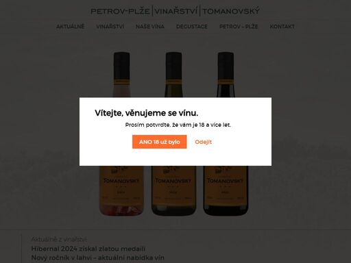 kvalitní moravská vína z;petrova od vinařství tomanovský