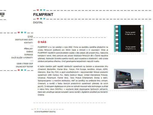 společnost filmprint zajišťuje lokalizaci filmů pro digitální kina, itunes, youtube, vod, dvd a tv. součástí nabídky je titulkování a výroba dcp, dvd, blu-ray, 35mm kopií a dalších formátů.