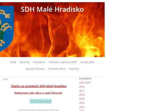 stránky sboru dobrovolných hasičů malé hradisko