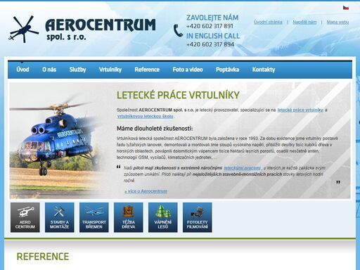 provádíme letecké práce vrtulníky, leteckou pilotní školu, vyhlídkové lety vrtulníky a servisní středisko pro vrtulníky robinson.