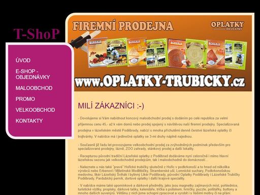 oplatky trubičky poděbrady - oplatky poděbrady s.r.o.