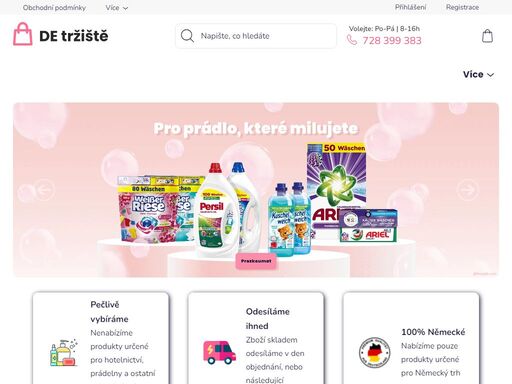 vítejte na detržiště.cz. jsme žijící pár v německu a díky tomu můžeme našim zákazníkům nabídnout kvalitní produkty přímo z německého trhu.
díky našim dlouholetým zkušenostem v obchodním odvětví v německu dokážeme zajistit dodavatele originálních německých produktů, které jsou určeny přímo pro německý trh. klademe…