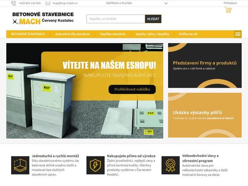 vilém mach s.r.o. – betonové stavebnice pro plyn a elektro. společnost vilém mach s.r.o. se od roku 1992 specializuje na výrobu betonových stavebnic, které slouží jako osvědčené řešení pro plynové a elektrické přípojky. naše produkty vznikly z potřeby zrychlit a usnadnit výstavbu přípojkových pilířů, a díky spolupráci…