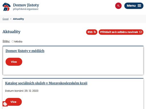 vítejte na stránkách domova jistoty, příspěvkové organizace. věříme, že naše stránky poskytnou důležité informace nejen vám, ale i vašim blízkým nebo přátelům.
