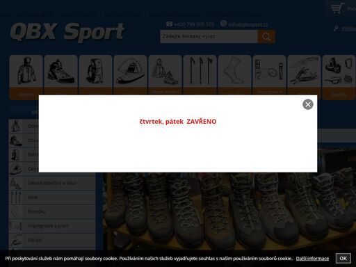 eshop -vybavení pro outdoor sport