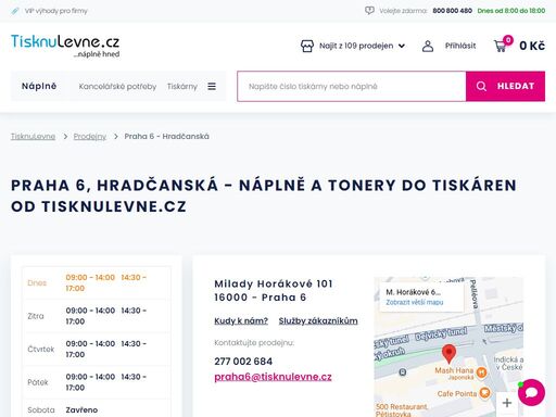 plně zásobená prodejna s tonery a náplněmi do vaší tiskárny -> navštivte tisknulevne.cz - praha 6 - hradčanská.