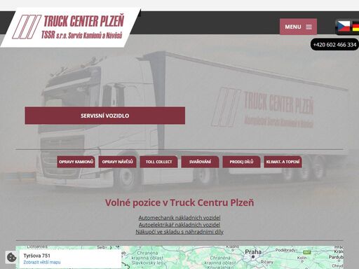 nabízíme provozovatelům kamionové dopravy nejen z plzeňska komplexní servis kamionů, návěsů, přívěsů správu mítného systému toll collect, svařování hliníkem, prodej náhradních dílů a opravy klimatizací a nezávislých topení.