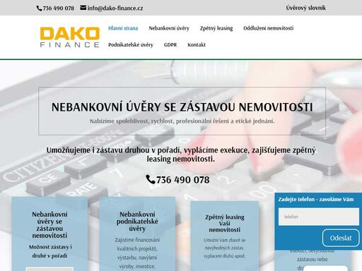 půjčky se zástavou nemovitosti. jedná se o nebankovní půjčky, kdy poskytujeme i zástavu druhou v pořadí a vyplacení exekucí a dražby. úvěry řešíme pro zaměstnance i podnikatele bez registru.