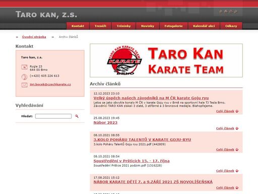 stránky nejúspěšnějšího jihomoravského karate klubu v kategorii žáků, dorostu a juniorů.