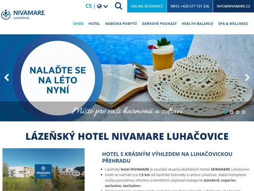 hledáte ideální místo pro vaši dovolenou v luhačovicích? lázeňský hotel nivamare nabízí kvalitní ubytování, wellness služby a nádherné výhledy do okolní přírody.