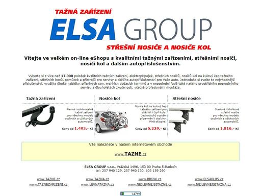  tažná zařízení elsa group - přímý dovozce tažných zařízení, elektropřípojek, střešních nosičů, nosičů kol a dalšího autopříslušenství