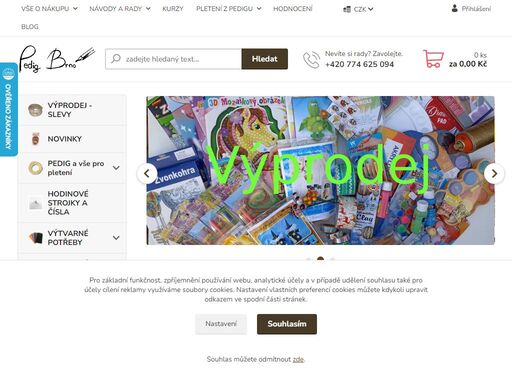 eshop a prodejna - pedig, stuhy, dekorace, dřevěné korálky, decoupage, ubrousky, výtvarné potřeby... výroba dna na pedig a výrobky ze dřeva.