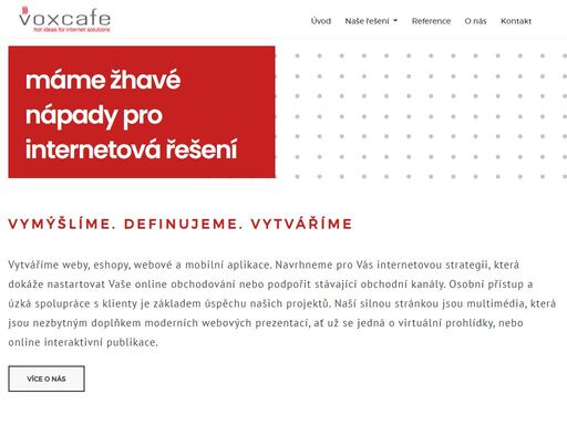 společnost voxcafe se zabývá tvorbou rozsáhlých internetových systémů, webových stránek, intranetů, eshopů, výukových systémů apod. svou práci umíme a děláme ji poctivě. 