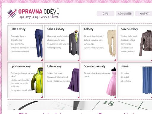 kvalitní opravna oděvů brno - expresní služby. 25 let praxe. odborné úpravy a opravy oděvů. odborné poradenství. 