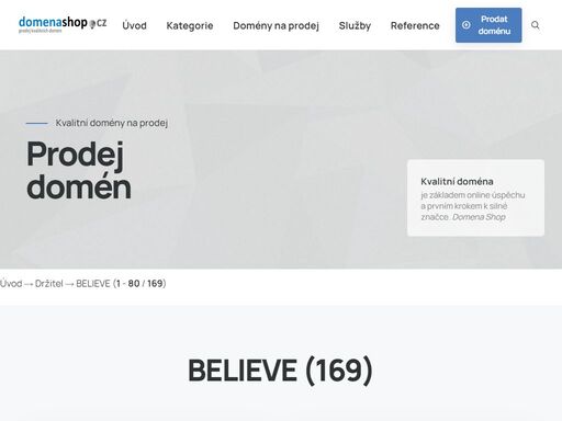 domena shop - kvalitní domény na prodej, případně pronájem. k dispozici máme i prémiové domény za nejlepší ceny. dlouhá historie a vysoký type-in traffic.