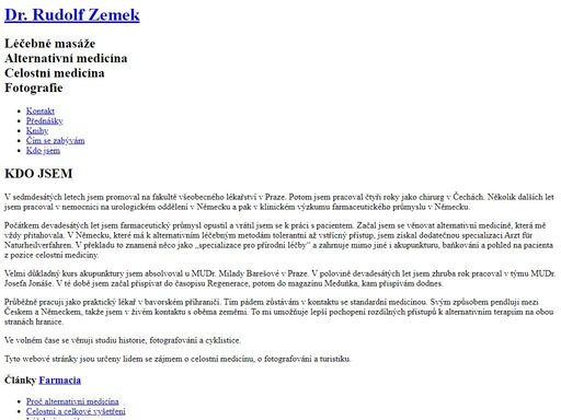 dr. rudolf zemek. celostní medicína, alternativní léčba, akupunktura.