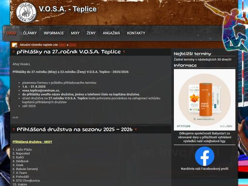 veřejné odbíjenkářské sdružení amatérů v.o.s.a. - volejbal teplice
