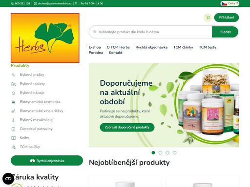 e-shop s bylinnými produkty tradiční čínské medicíny