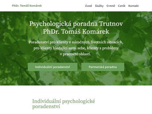soukromá psychologická poradna pro jednotlivce a partnery v náročných životních situacích.