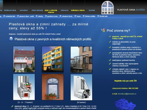 plastová okna, eurookna, zimní zahrady, přímo od výrobce za mírné ceny. množstevní slevy až 55%. kompletní realizace st. výplní po celé čr.