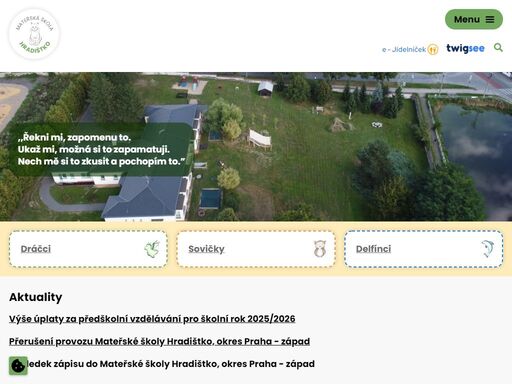jsme menší vesnická mateřská škola rodinného typu sídlící na soutoku řek vltavy a sázavy. zjistěte o nás více.