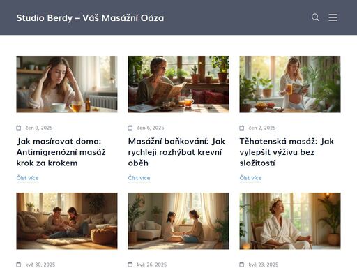 studio berdy je profesionální masážní salón v srdci prahy nabízející širokou škálu masáží pro vaši relaxaci a uzdravení. od klidného prostředí k odborně prováděným masážím poskytujeme komplexní péči, aby každý návštěvník opustil naše studio plný energie a s pocitem úplného uvolnění. využijte našich služeb, včetně klasické, terapeutické a aroma masáže, a objevte pro sebe přínosy pravidelné masáže pro vaše tělo i mysl. naše webové stránky poskytují podrobné informace o různých typech masáží, cenách a rezervaci termínů. navštivte studio berdy a dopřejte si zaslouženou péči.