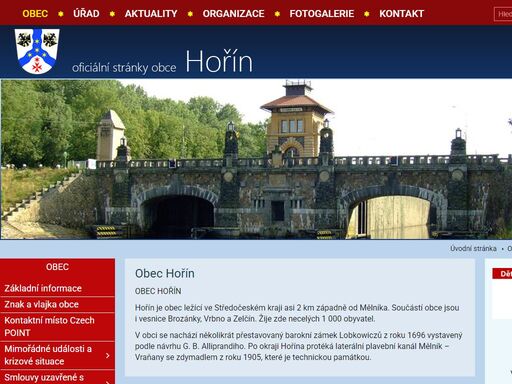 oficiální stránky obce hořín