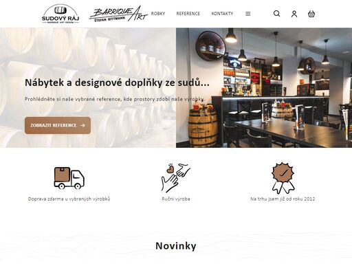 nábytek a designové doplňky ze sudů, dekorační sudy, barrique dřevo na grilování.