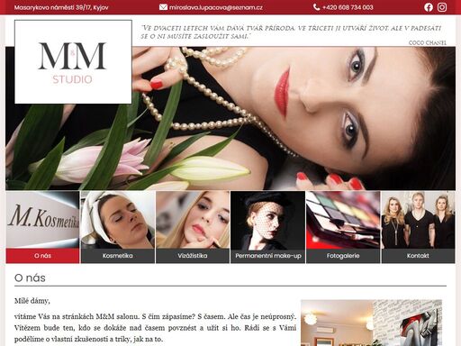 m&m studio kyjov je kosmetický salón zabývající se mimo jiné permanentním make-upem, vizážistikou i kadeřnictvím.