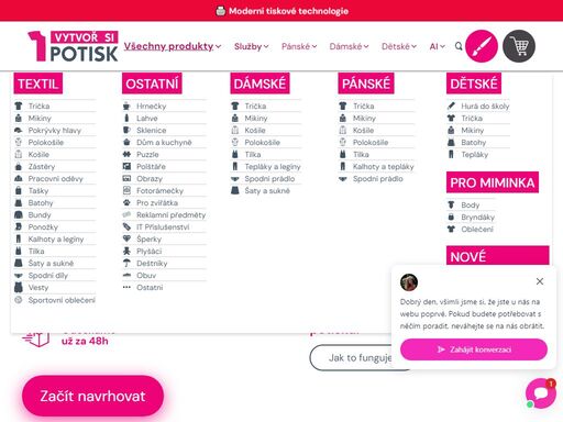 vytvoř si potisk, je ideální volbou pro potisk triček, dárků, textilu i reklamních předmětů. pomocí ai nástrojů vytvoříte dokonalý potisk.