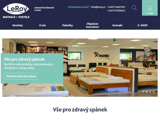 vše pro zdravý spánek jsme firma s rozsáhlou distribucí produktů leroy® a dalších značek do ložnice. podnikáme v sortimentu vše do