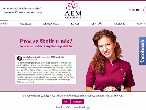 aem akademie s.r.o.- autorizované školící centrum mšmt - kurzy kosmetiky