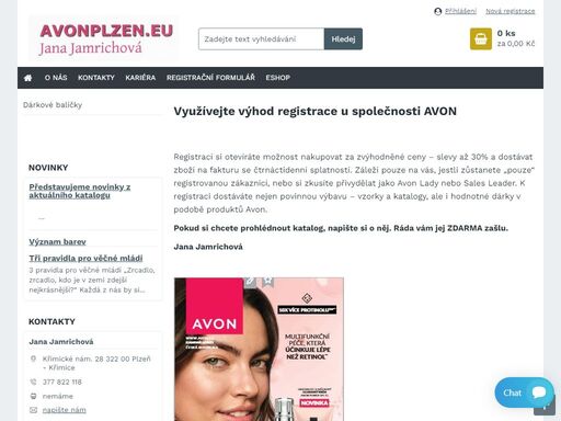 avon plzeň, nákupy se slevou, získání vlastního odběrového čísla