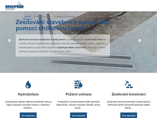 moped se zabývá oblastí hydroizolací a sanací staveb, protipožární ochraně staveb a zesilování konstrukcí kompozitními materiály, působíme v čr a eu.