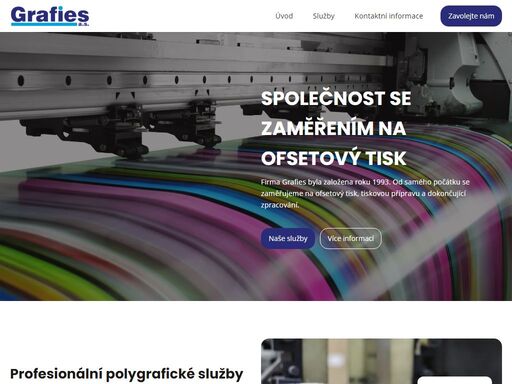 společnost se zaměřením na ofsetový tisk. služby v oblasti polygrafické výroby. významnou částí produkce je tzv. malá kartonáž - krabičky, woblery, šanony a stojánky.