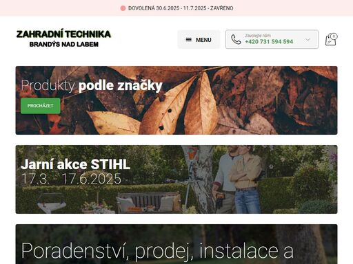 prodej a servis výrobků značek husqvarna, honda, vari, partner, mcculloch a seco.