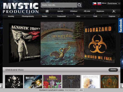 mystic production :  - cd lp dvd brd bcd cdg cdd plp textil skladem knihy kazety 