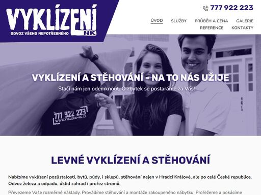 levné vyklízení a stěhování