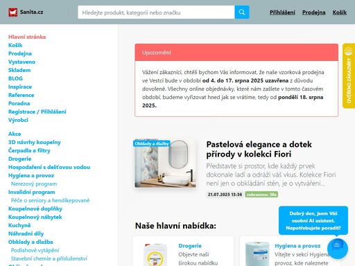 sanita.cz je obchod se vším co potřebujete do vaší koupelny. pokud hledáte kvalitní a moderní koupelnové vybavení, jste na správném místě.