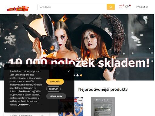 kostýmy, masky a ptákoviny na karneval, maškarní, párty a další veselé příležitosti. karnevalové kostýmy, kostýmy z filmů a pohádek, paruky, maškarní masky, škrabošky, a další karnevalové potřeby.