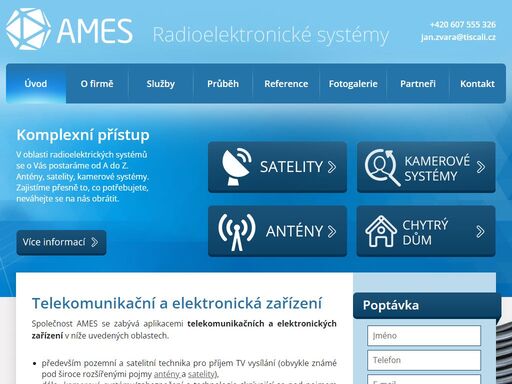 firma ames zajišťuje elektronická a telekomunikační zařízení především pro pozemní a satelitní příjem tv vysílání.
