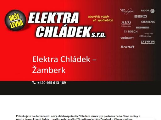prodejna elektra chládek v žamberku nabízí kvalitní spotřebiče do domácností. bílé zboží, vestavné sety a další spotřebiče. zajistíme i servis a opravu.