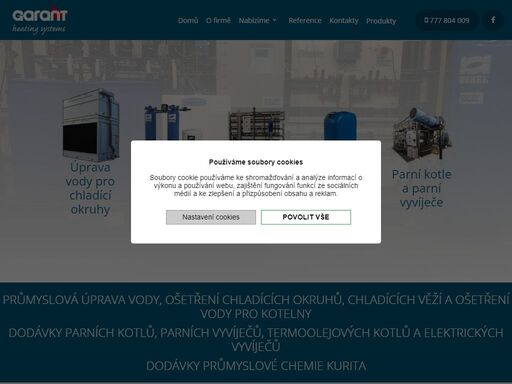 parní teplovodní kotle, parní kotle, vyvíječe, úpravny vody a filtrace vody. garant olomouc s.r.o. - prodej a servis kotlů.