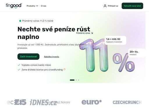 spojujeme investory s českými firmami. získejte pasivní příjem nebo podnikatelský úvěr bez byrokracie. fingood.cz – chytré financování.