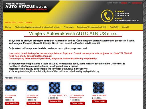 autovrakoviště  auto atrius s.r.o.