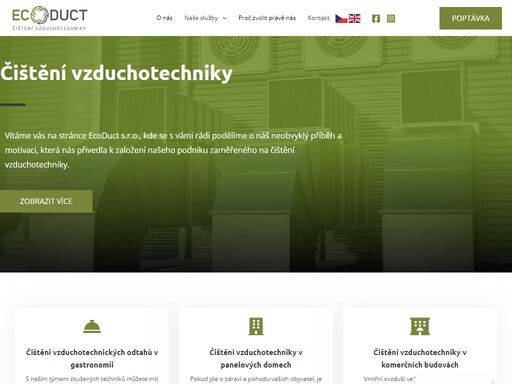 čištění vzduchotechnických odtahů v gastronomii, panelových domech i komerčních objektech. našezkušenosti, specializace, ohleduplnost k životnímu prostředí a závazek ke kvalitě zajišťují,že se o vaši vzduchotechniku postaráme s maximální péčí a profesionalitou.