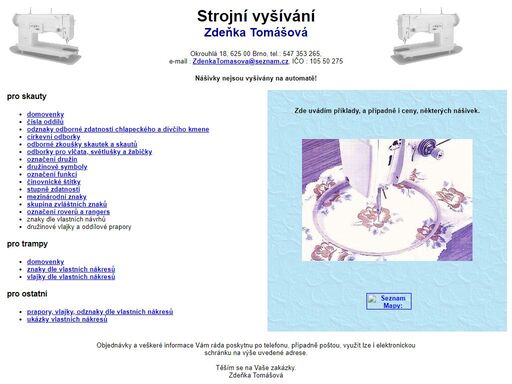 tomášová zdeňka, strojní vyšívání
