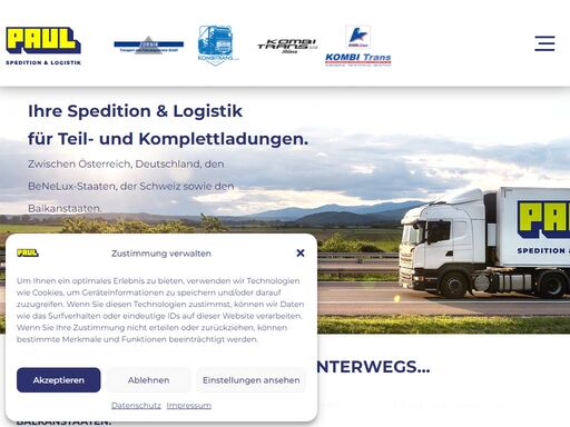 spedition & logistik für teil- und komplettladungen. zwischen österreich, deutschland den benelux staaten, der schweiz sowie den balkanstaaten