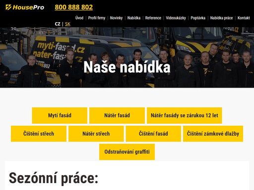 čištění fasád, mytí fasád, čištění střech a nátěr střech po celé české republice. bez lešení. cenová nabídka zdarma!